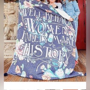 Brand New Junk Gypsy Navy Blue Blanket With Inspirational Saying